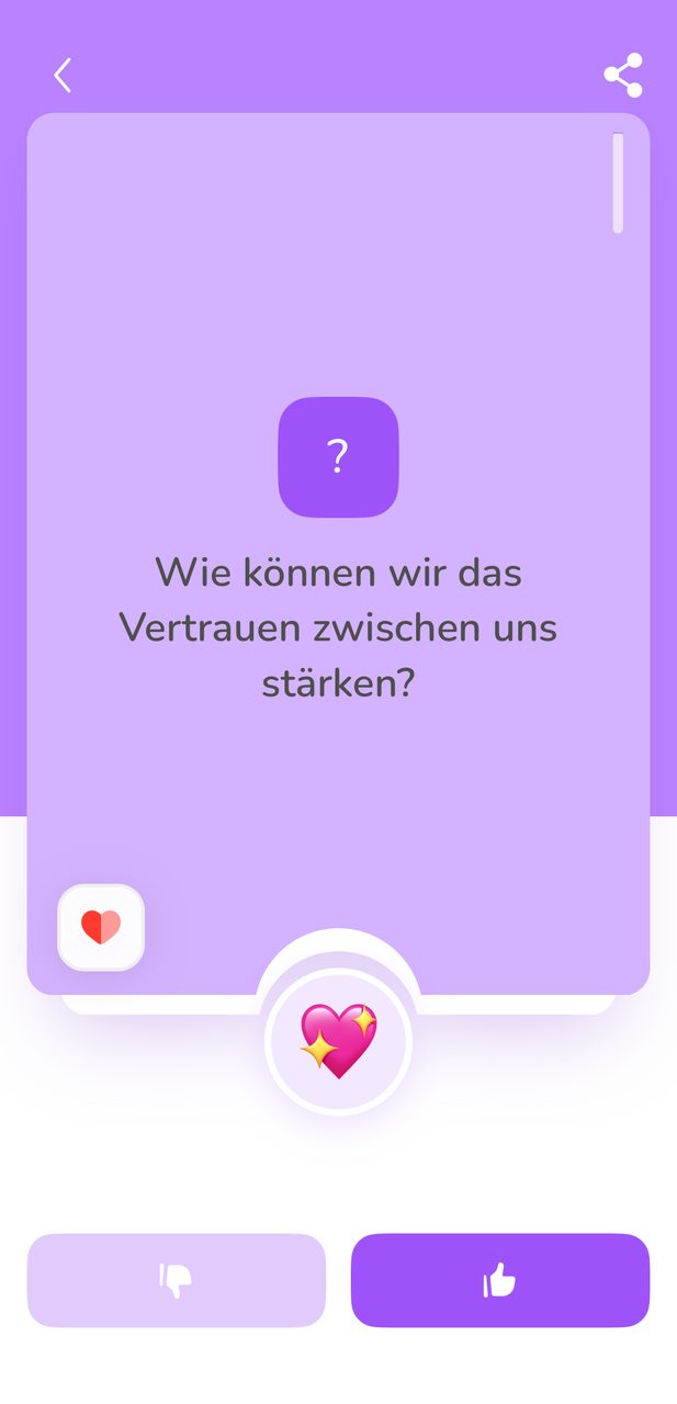 Kartenfrage in der App: Wie können wir das Vertrauen zwischen uns stärken?