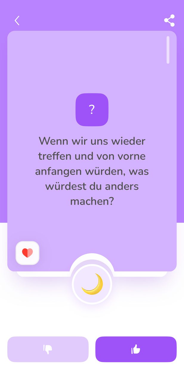 Kartenfrage in der App: Was würdest du anders machen, wenn wir von vorne anfangen würden?